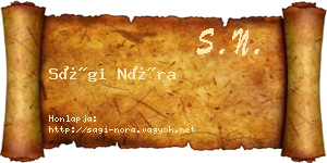 Sági Nóra névjegykártya